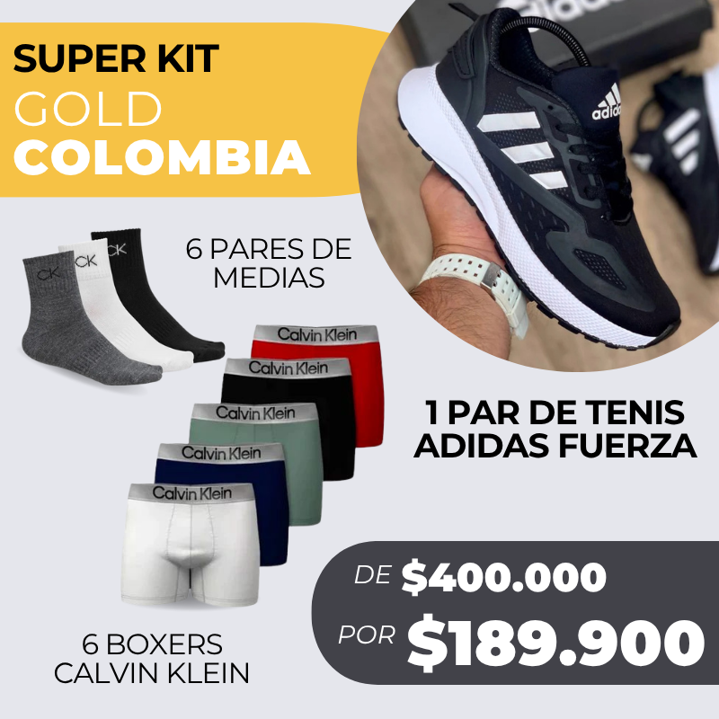 KIT TENIS UNISEX AD FUERZA + 6 CALZONCILLOS BÓXER CK + 6 PARES DE MEDIAS 🎁