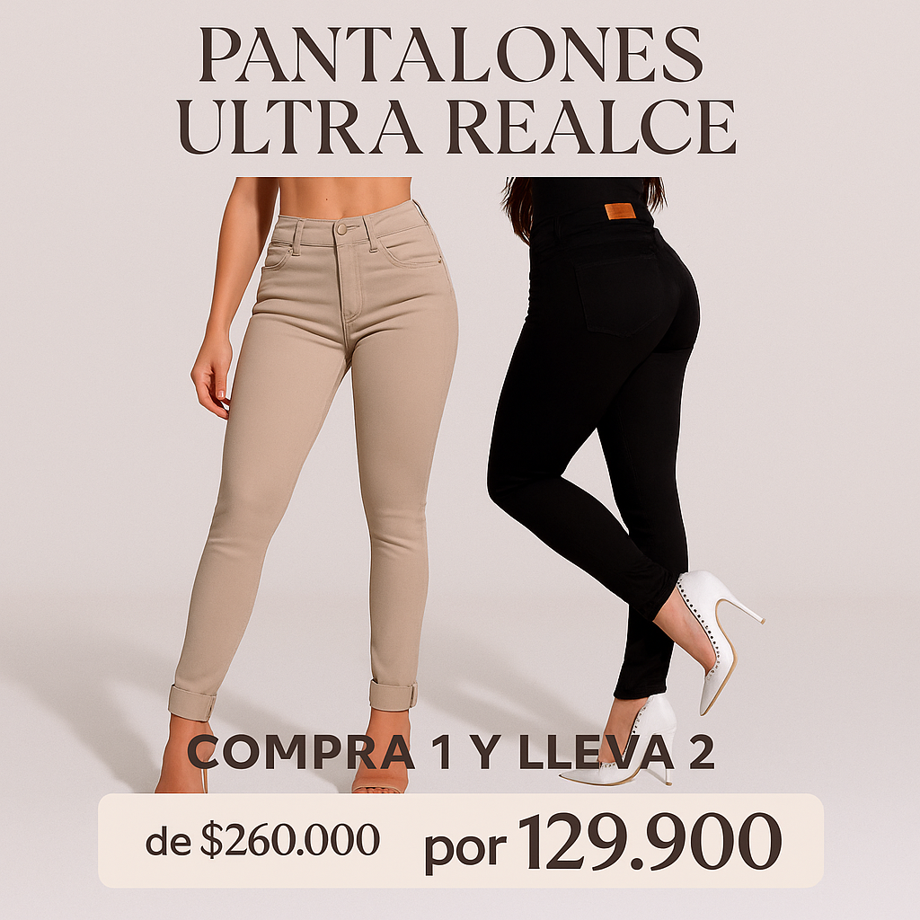 (COMPRA 1 Y LLÉVATE 2) - PANTALONES ULTRA REALCE: MOLDEA, REALZA Y ADELGAZA AL INSTANTE