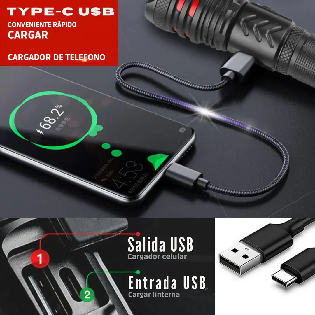 Telescopio Portátil 500x Estrella + Linterna Táctica TitaniumPro de regalo 🎁