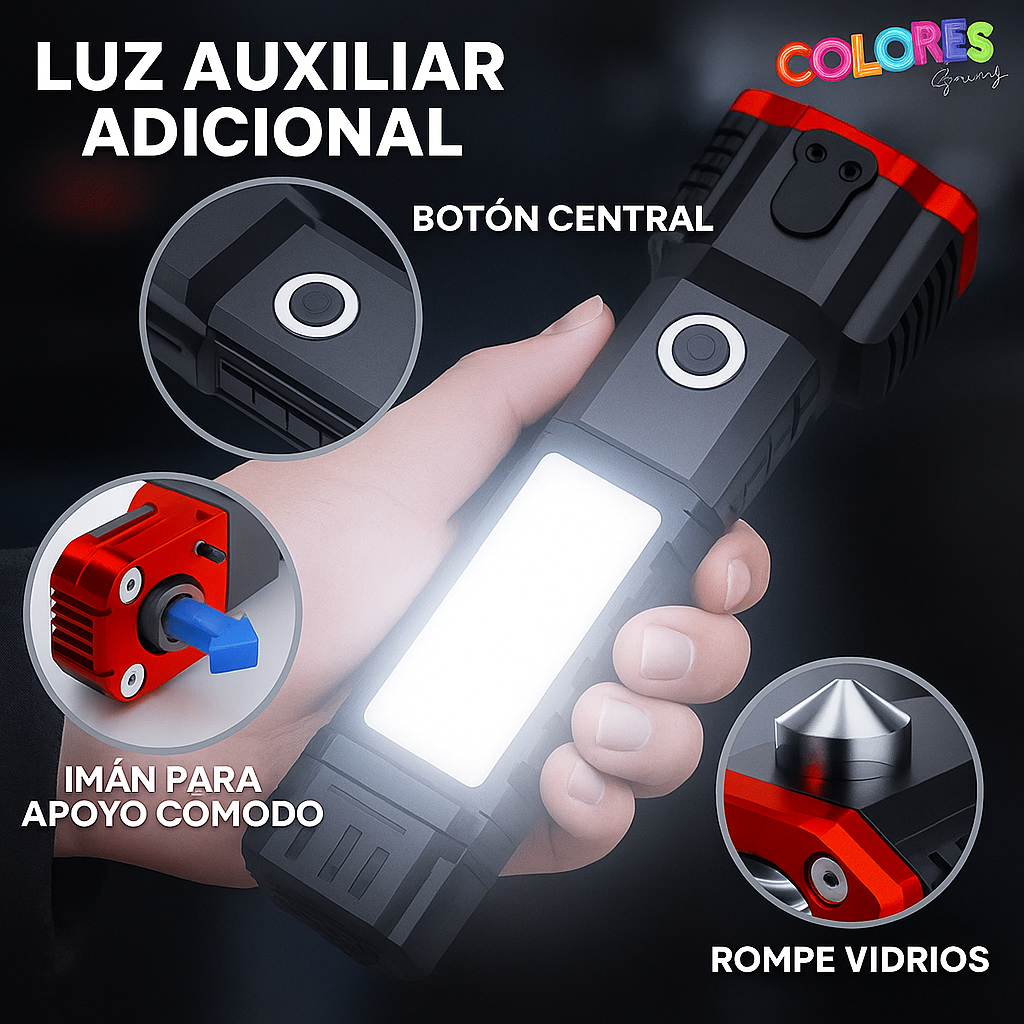 [COMPRA 1 Y LLEVA 2] Linterna Táctica Súper Potente 6 en 1 🎁