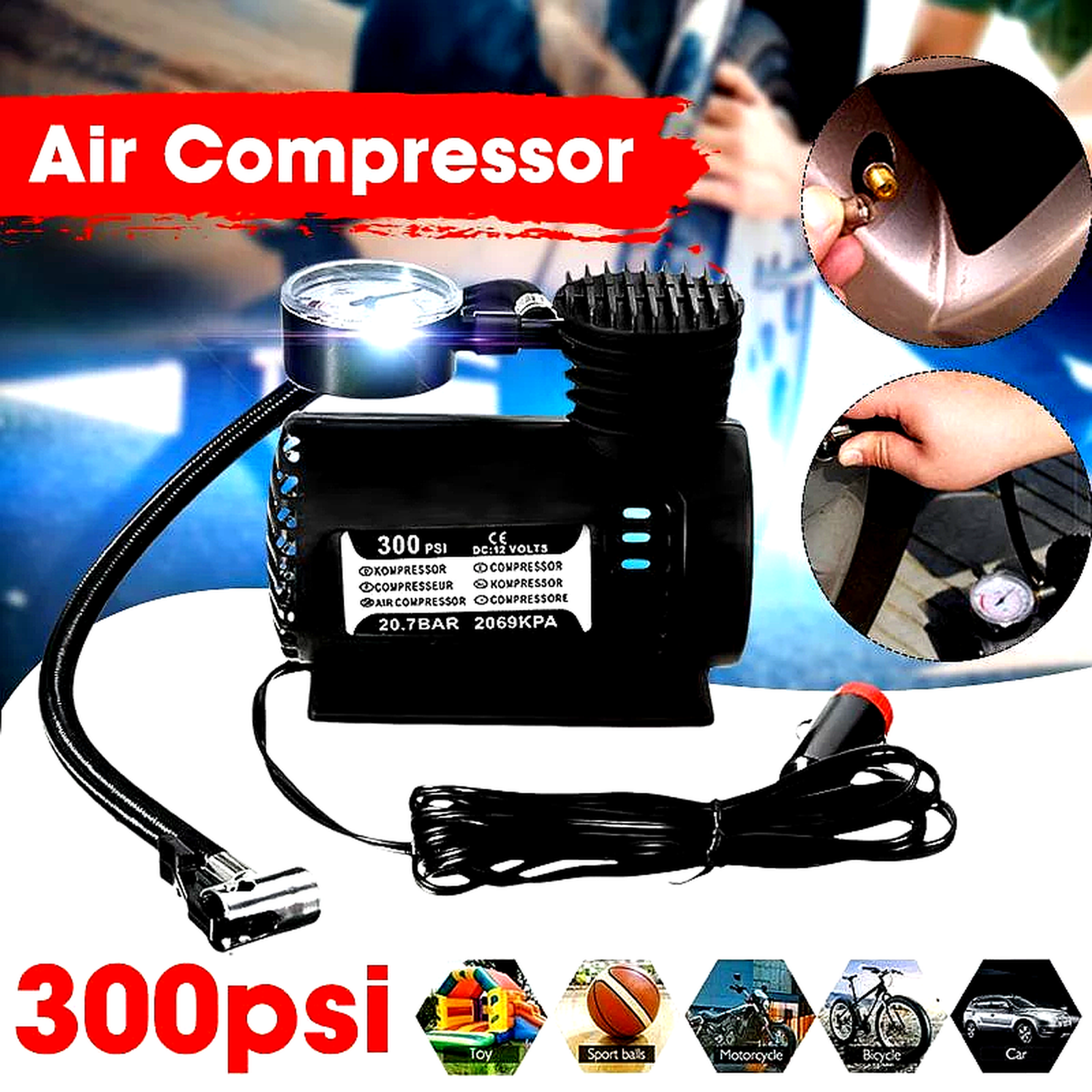 Mini Compresor de Aire Portátil para Auto – Infla tu llanta en segundos 🛞🎁