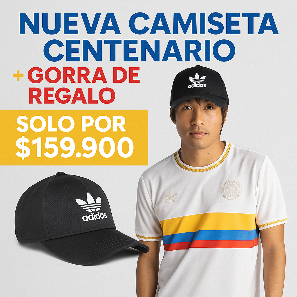 Camiseta Selección Colombia Edición Centenario + Gorra Adidas de regalo 🎁