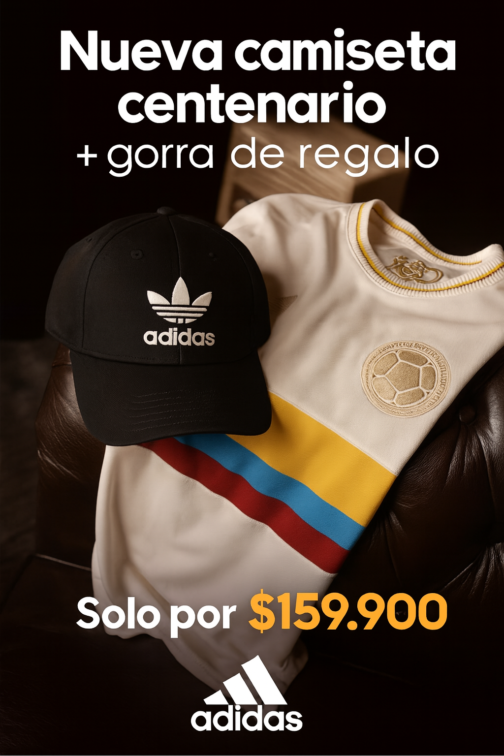 Camiseta Selección Colombia Edición Centenario + Gorra Adidas de regalo 🎁